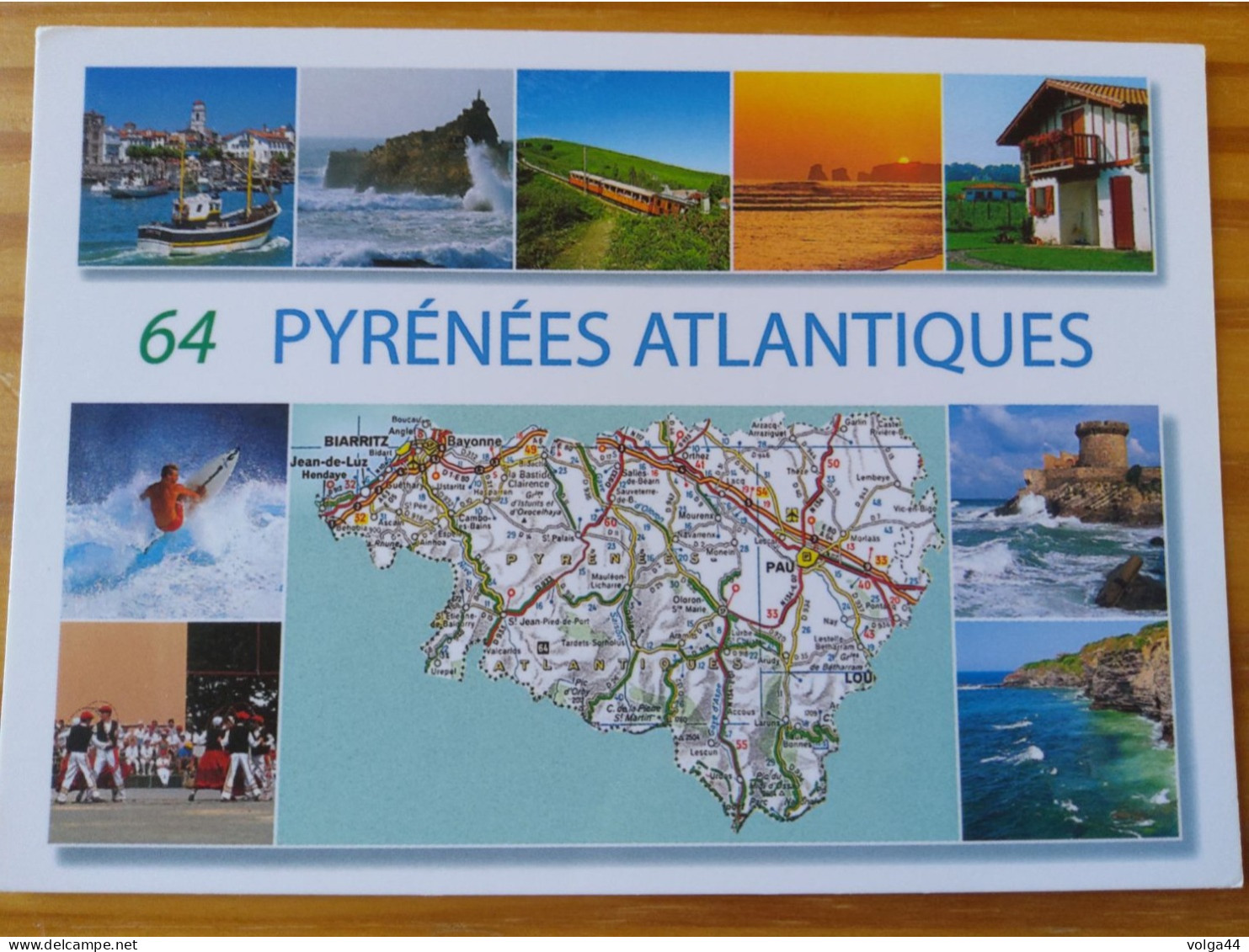 64 - PYRENEES ATLANTIQUES - Carte Géographique- Contour Du Departement  Avec Multivues - Maps