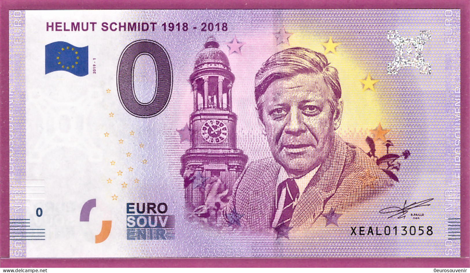 0-Euro XEAL 2019-1 HELMUT SCHMIDT 1918-2018 - Privatentwürfe