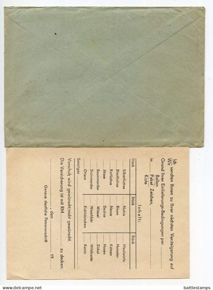 Germany 1940 3pf. Meter Cover W/ Auction Report; Leipzig - Fur-Transit, Rauchwaren-Lagerhaus To Schiplage - Franking Machines (EMA)