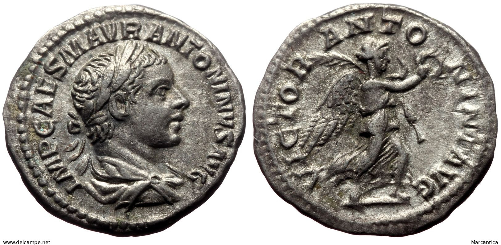 Elagabalus Denarius, Victory Reverse - The Severans (193 AD To 235 AD)