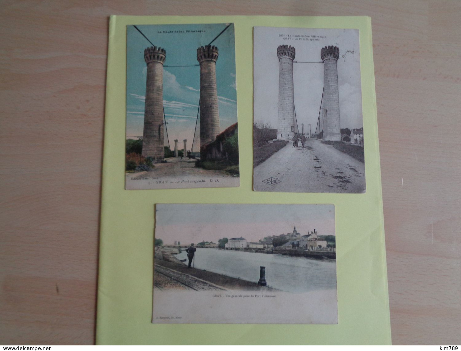 70 - Haute Saone - Gray  - Lot De 3 Cartes - Pont Suspendu - Port Villeneuve  - Réf.77B - - Gray