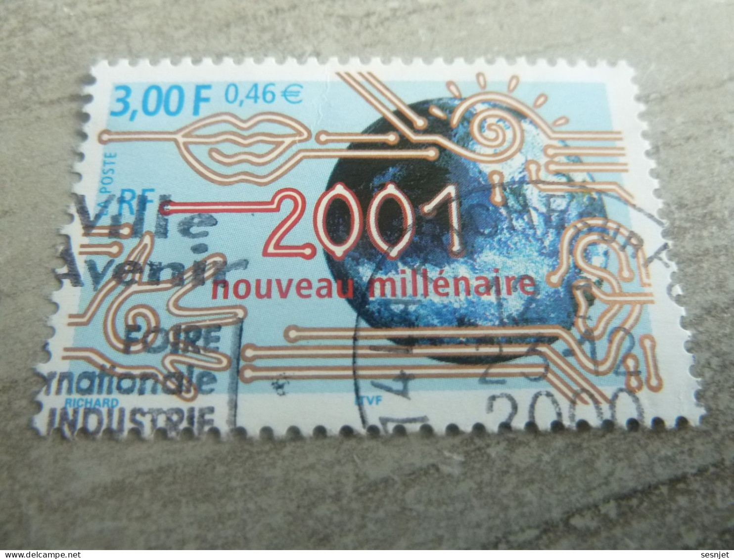 Nouveau Millénaire - 3f. (0.46 €) - Yt 3357 - Multicolore - Oblitéré - Année 2000 - - Usados