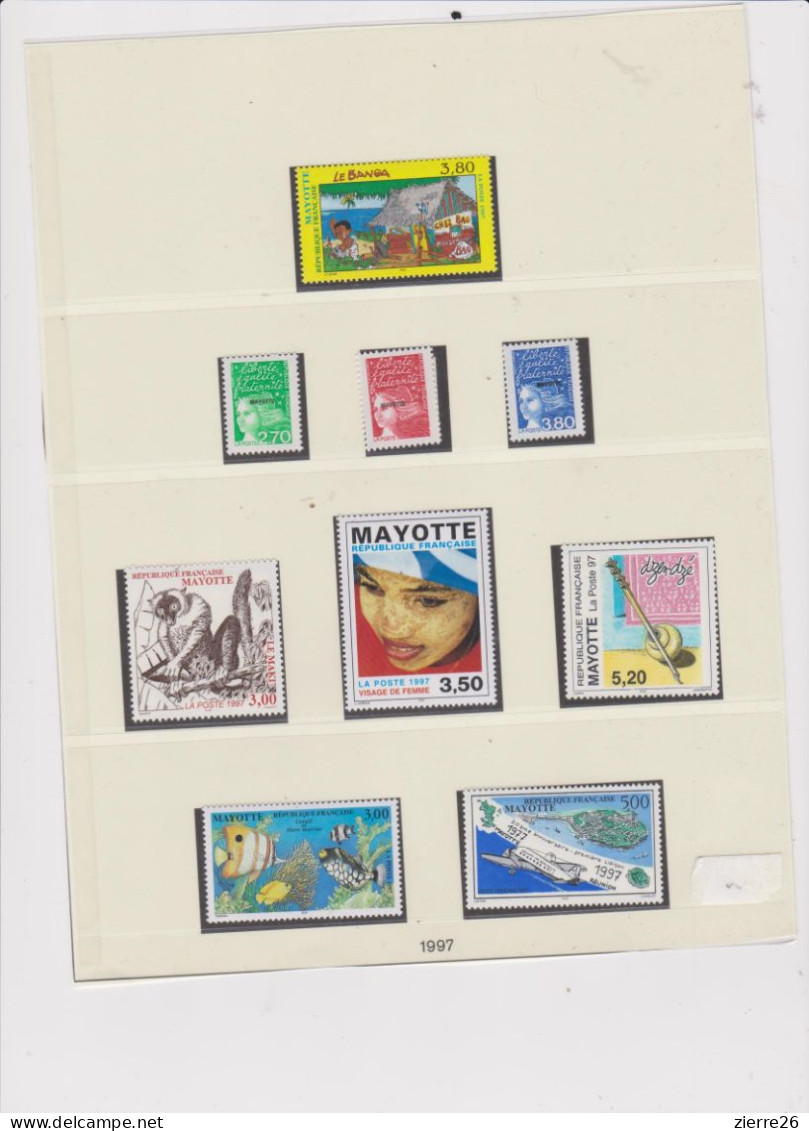 Mayotte Lot Sympa 45 Timbres Neufs France Port Offert - Nuevos