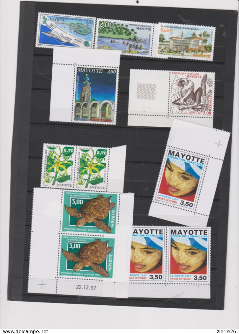 Mayotte Lot Sympa 45 Timbres Neufs France Port Offert - Unused Stamps