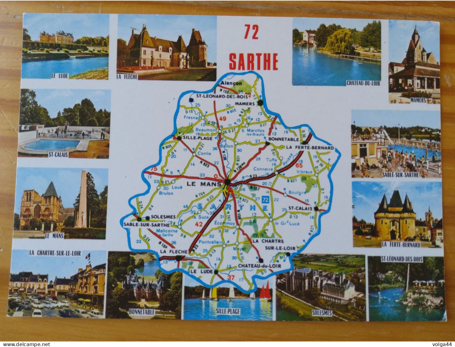 72 - LA SARTHE - Carte Géographique- Contour Du Departement  Avec Multivues - Landkaarten