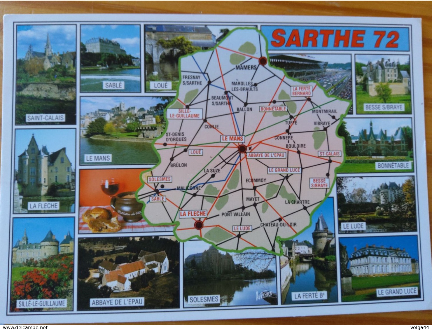 72 - LA SARTHE - Carte Géographique- Contour Du Departement  Avec Multivues - Mapas