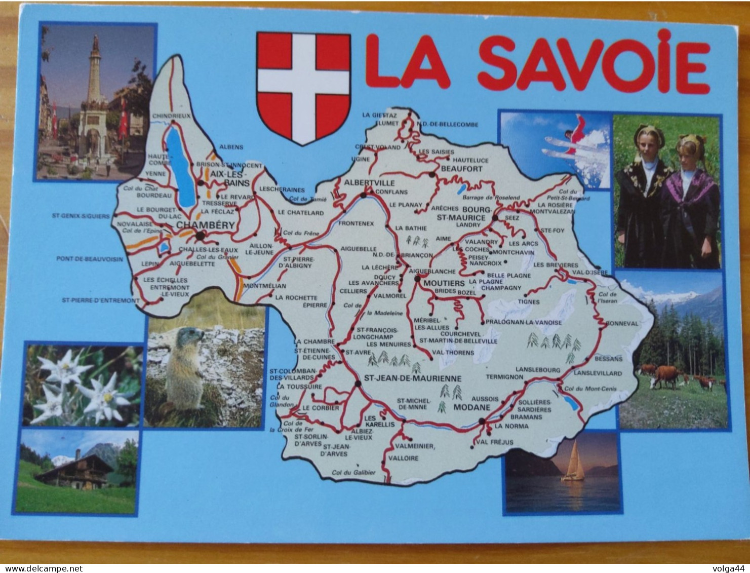 73 - LA  SAVOIE- Carte Géographique- Contour Du Departement  Avec Multivues - Cartes Géographiques