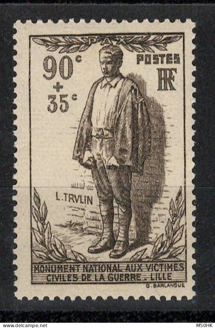 YV 420 N** MNH Luxe , Victimes Civiles Cote 20 Euros - Unused Stamps