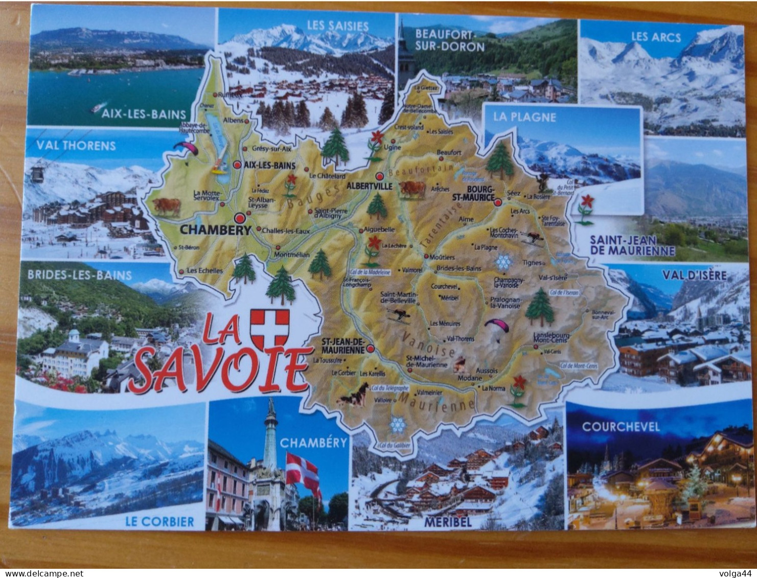 73 - LA  SAVOIE- Carte Géographique- Contour Du Departement  Avec Multivues - Cartes Géographiques