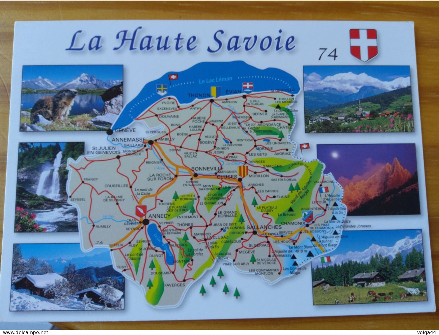 74 - LA HAUTE  SAVOIE- Carte Géographique- Contour Du Departement  Avec Multivues - Mapas