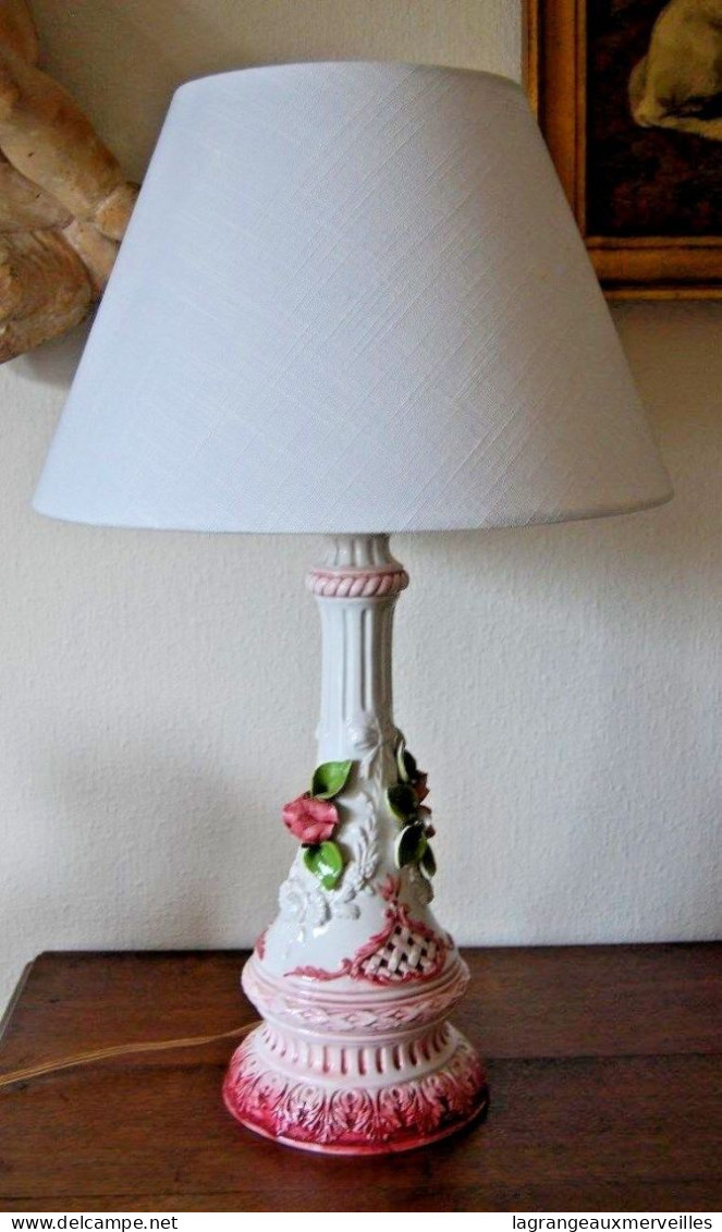 E1 Magnifique Lampe Au Décor De Fleurs - Rose - Leuchten & Kronleuchter