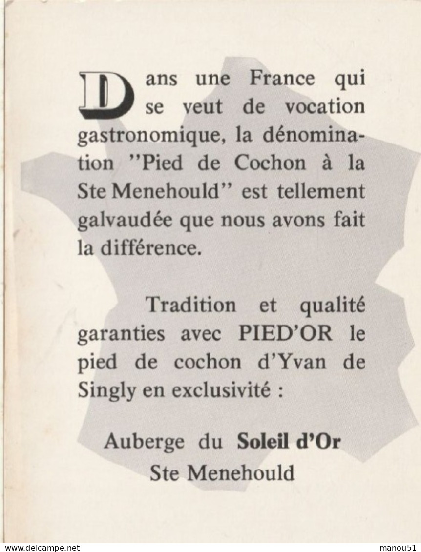 SAINTE MENEHOULD - Lot De 4 Cartes Maximum ( 18x13 )  PIED D'OR - Le Pied De Cochon D'Yvan DeSingly - Sainte-Menehould