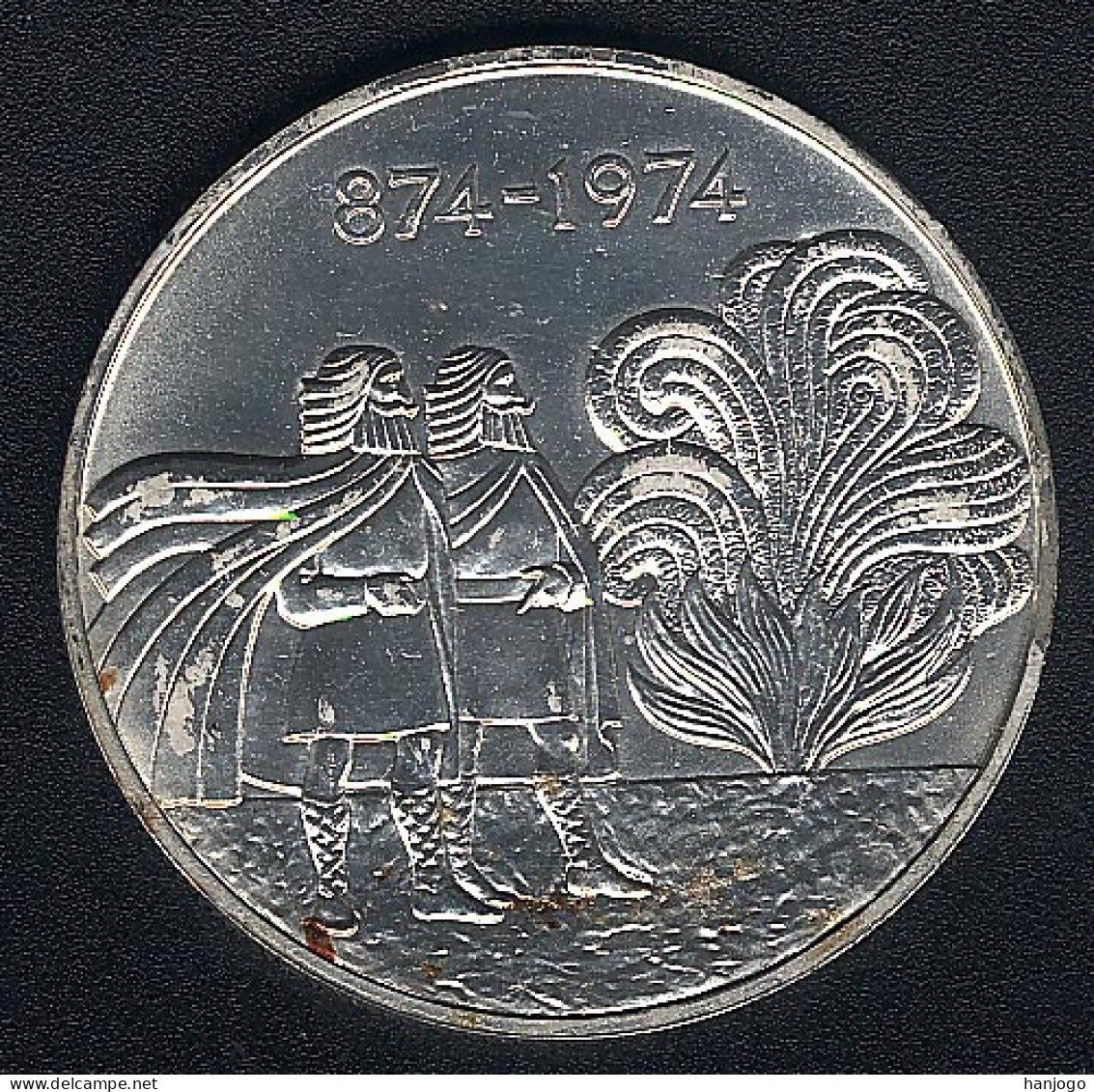 Island, 1000 Kronur 1974, Silber, AUNC - Iceland