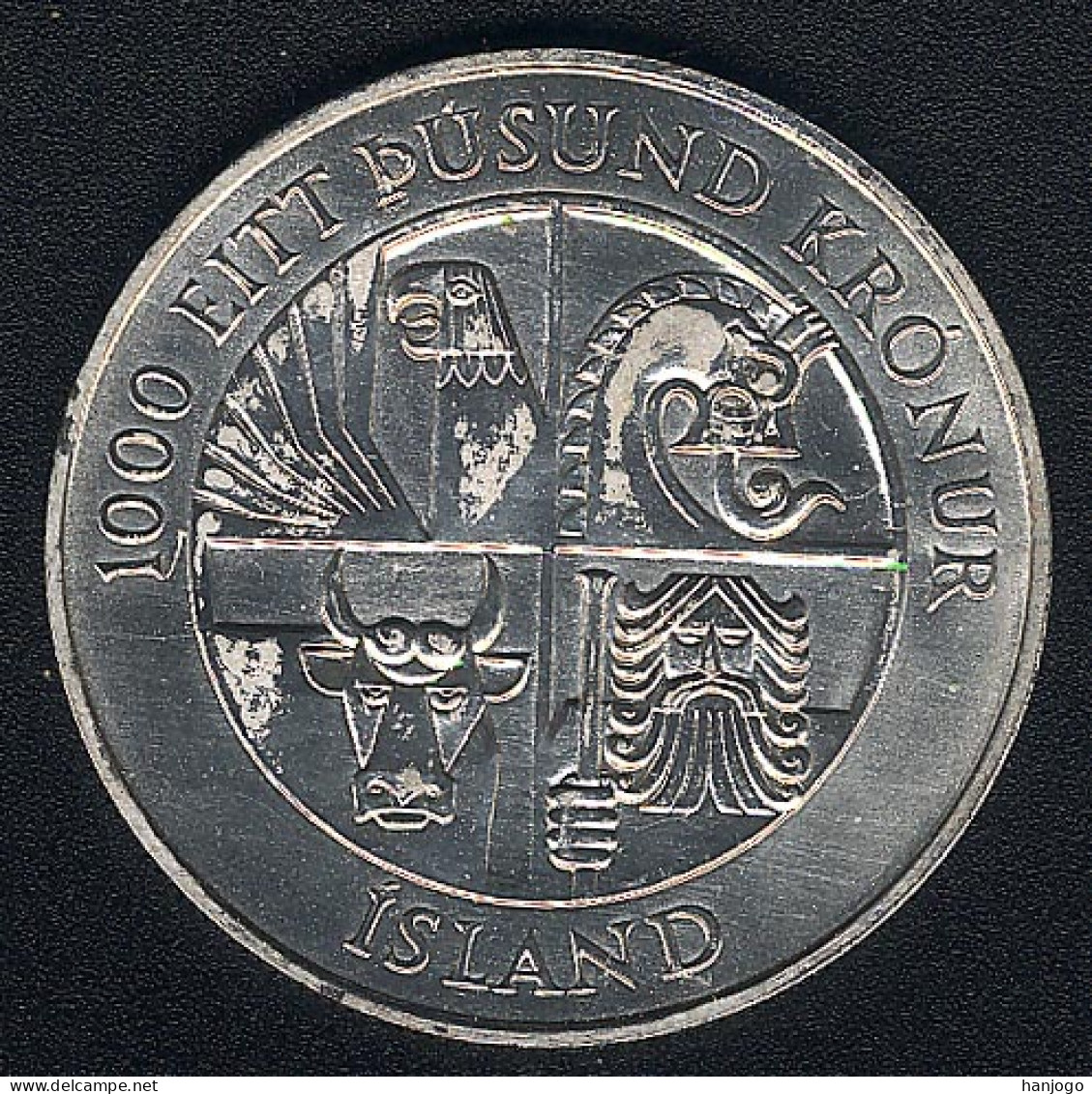 Island, 1000 Kronur 1974, Silber, AUNC - Islanda