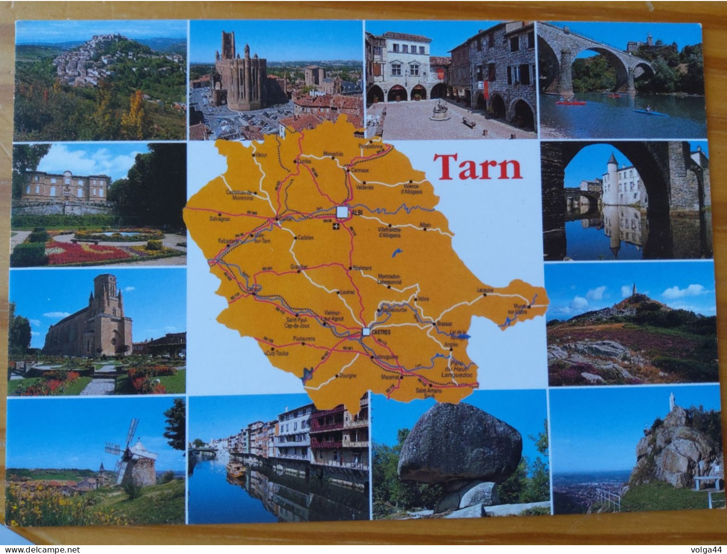 81-LE TARN -  Carte Géographique- Contour Du Departement  Avec Multivues - Mapas