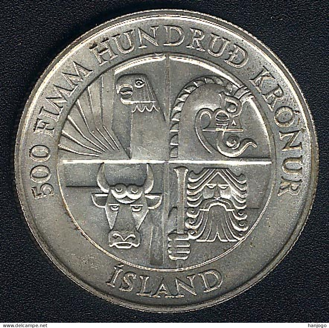 Island, 500 Kronur 1974, Silber, UNC - Islande
