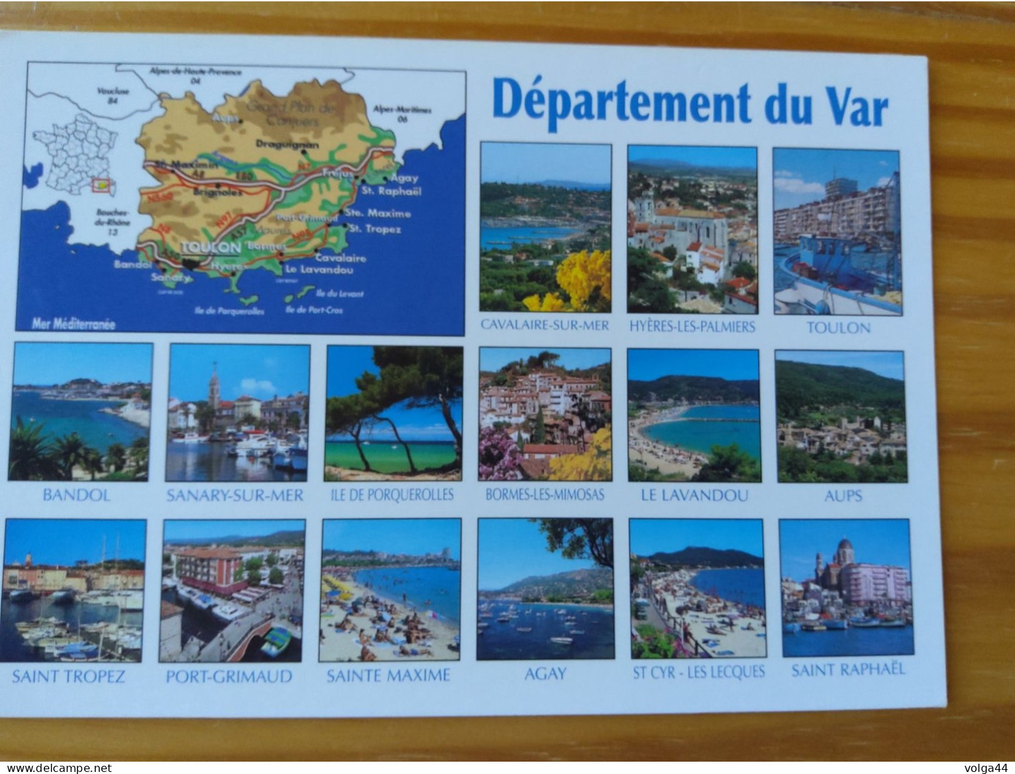 83 -LE VAR -  Carte Géographique- Contour Du Departement  Avec Multivues - Cartes Géographiques