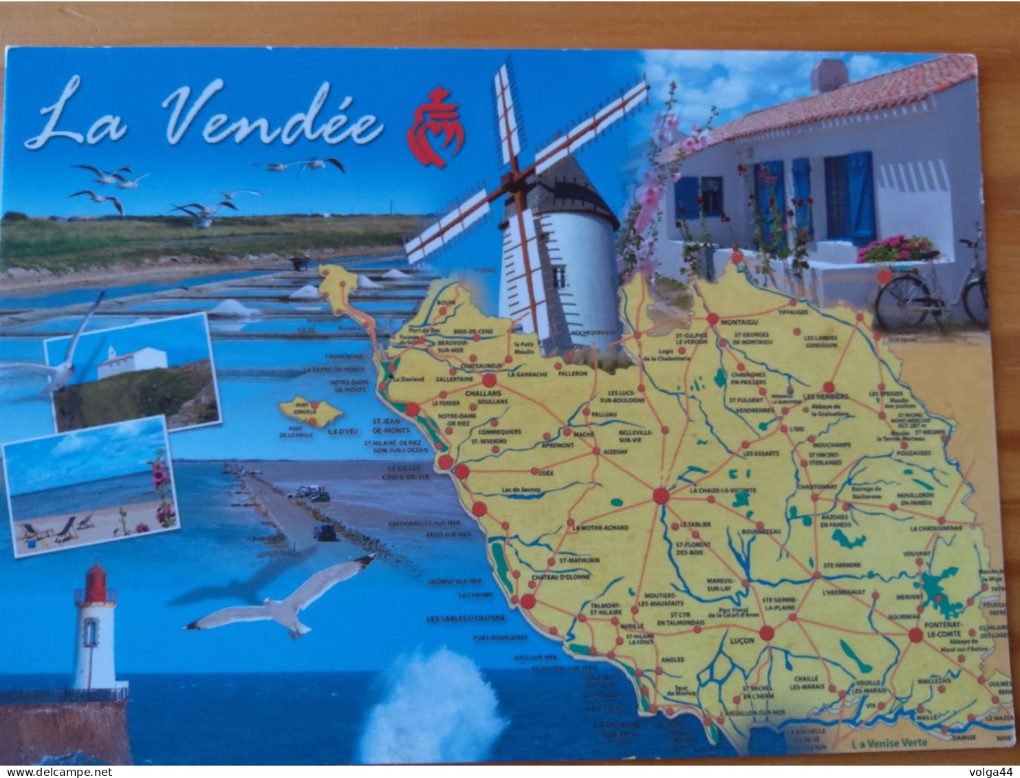 85 -LA VENDEE -  Carte Géographique- Contour Du Departement  Avec Multivues - Maps