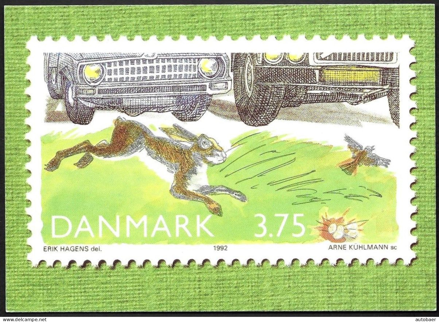 Denmark Danmark Dänemark 1992 Postal Stationery Card CP4 Postcard Mi.no. P285 Mint MNH Neuf Postfrisch ** - Postal Stationery