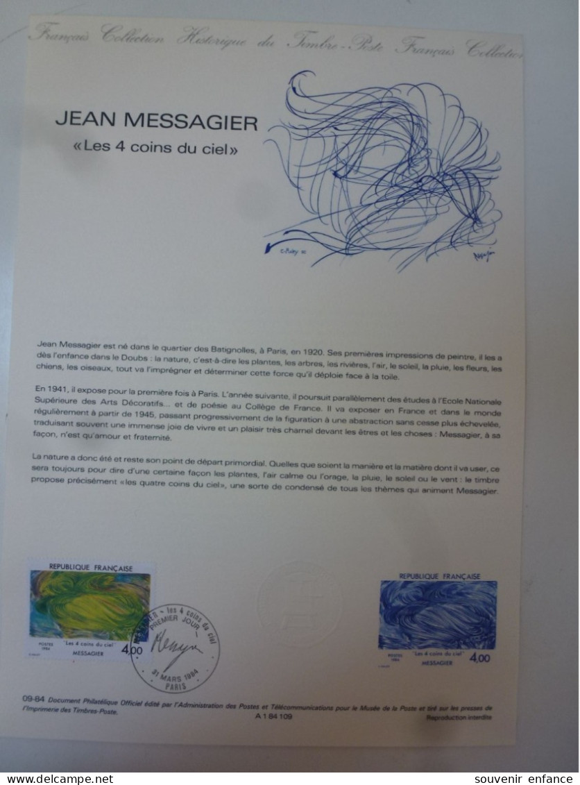 Ministère Des Postes Jean Messagier 1984 - Documents De La Poste