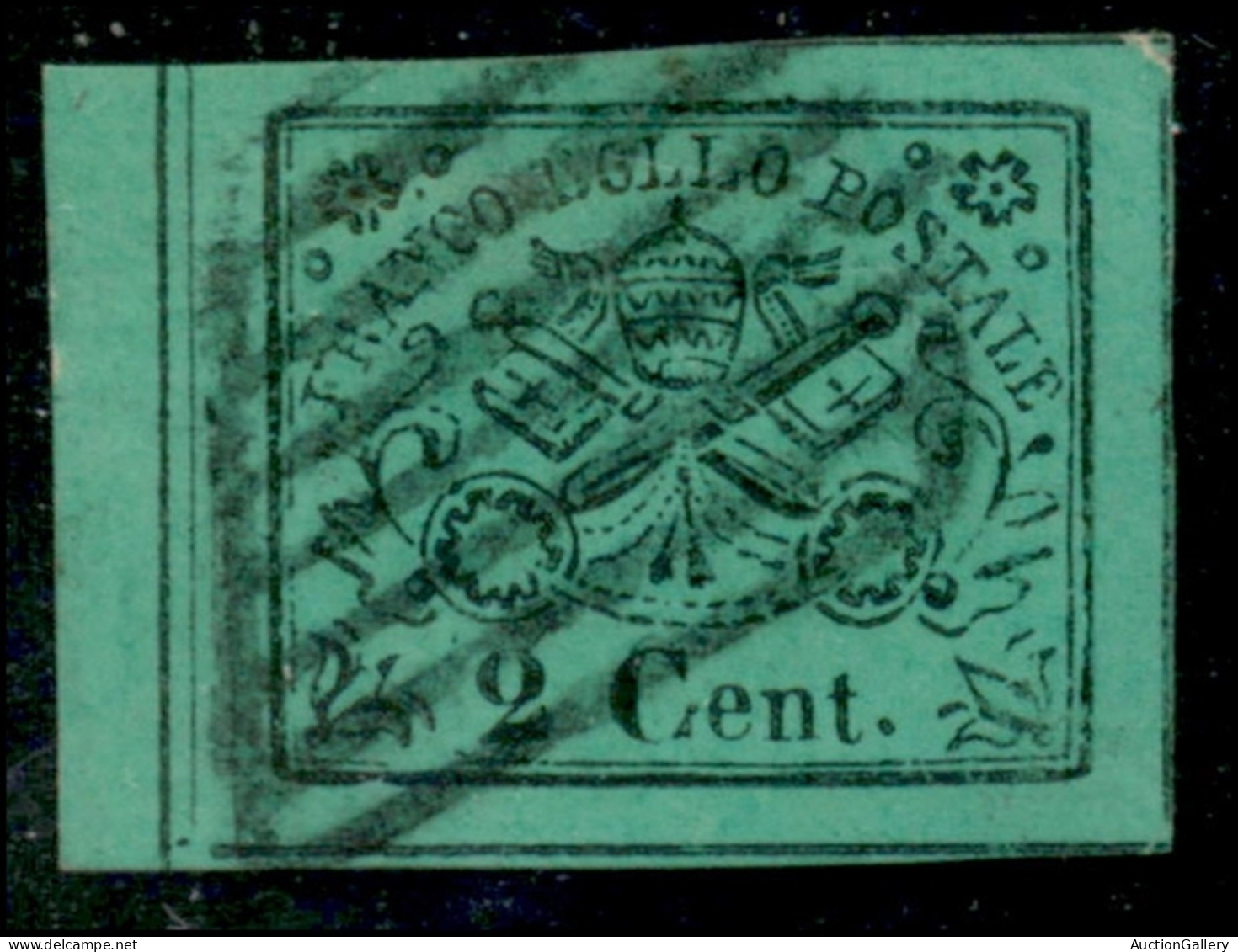 Antichi Stati Italiani - Stato Pontificio - 1867 - 2 Cent Stemma (13) Bordo Di Foglio A Sinistra - Usato - Autres & Non Classés
