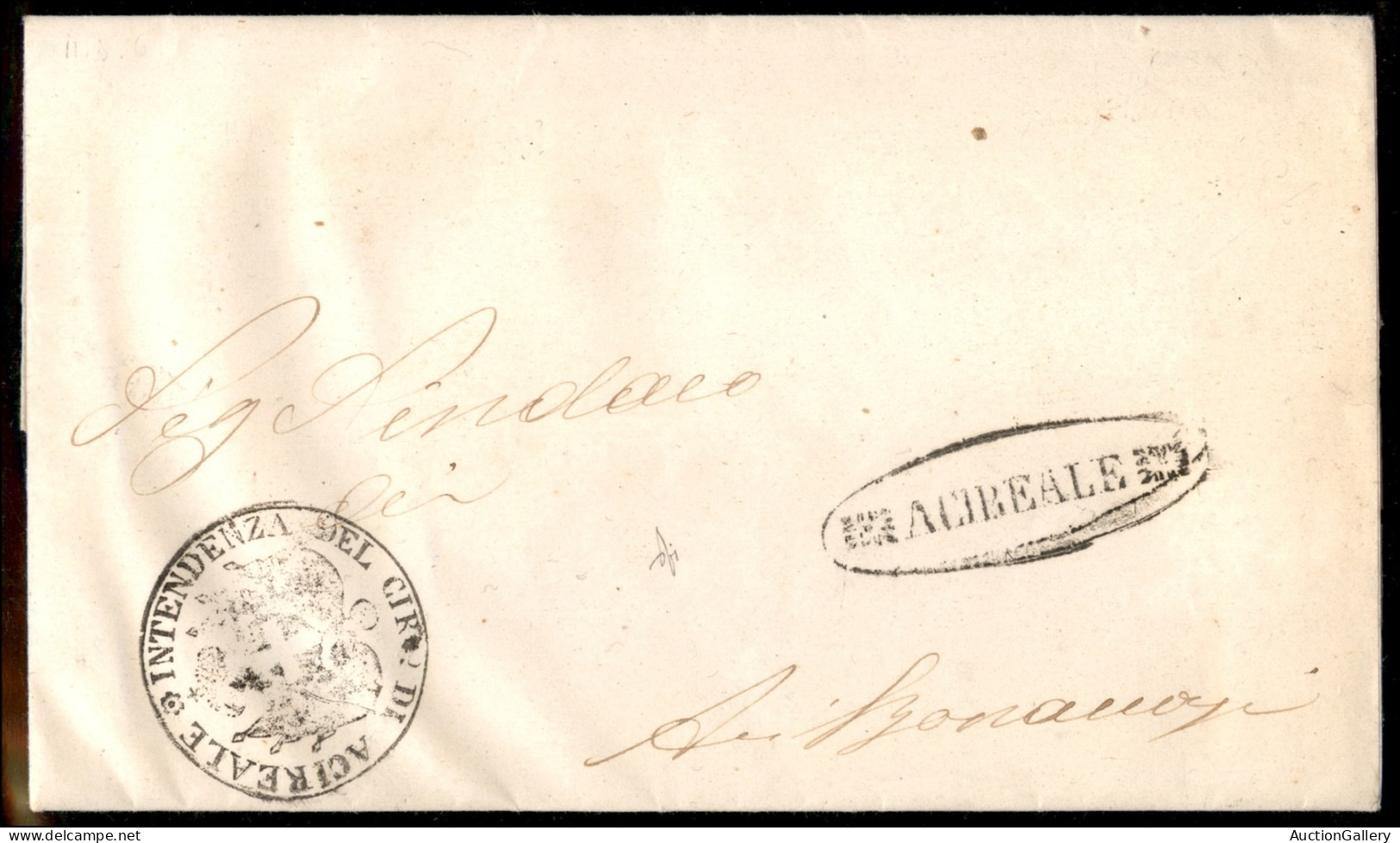 Antichi Stati Italiani - Sicilia - 1861 (11 Marzo) - Acireale - Piego Per Aci Bonaccorsi - Other & Unclassified