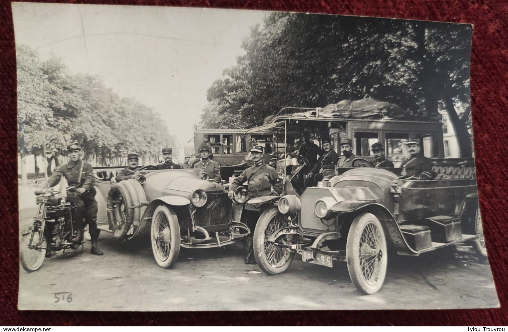 Carte Photo Automobile Et Moto Militaire Militaria / Militaria Automobilia Motard Voiture Auto Motocycle - Other & Unclassified