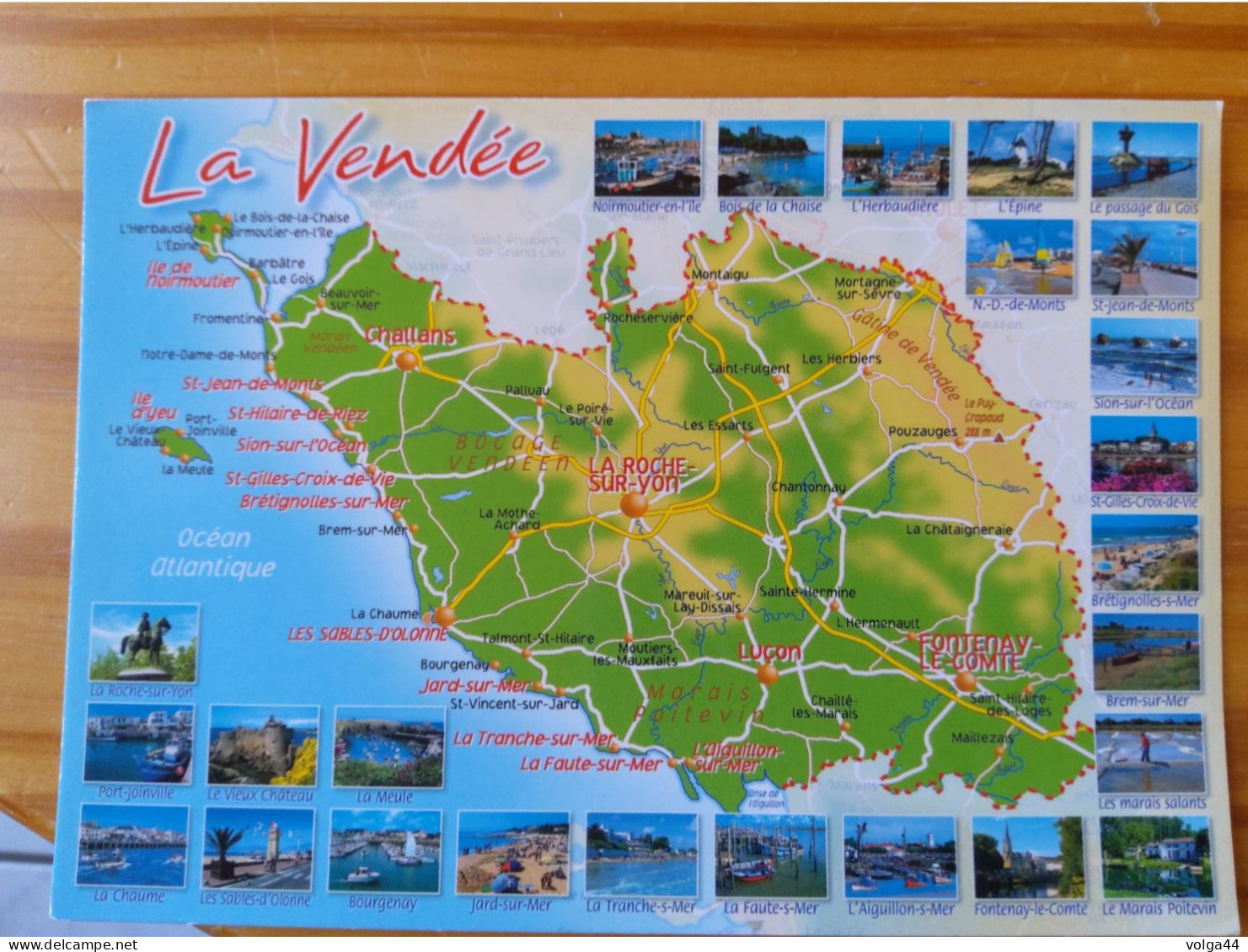 85 -LA VENDEE -  Carte Géographique- Contour Du Departement  Avec Multivues - Cartes Géographiques
