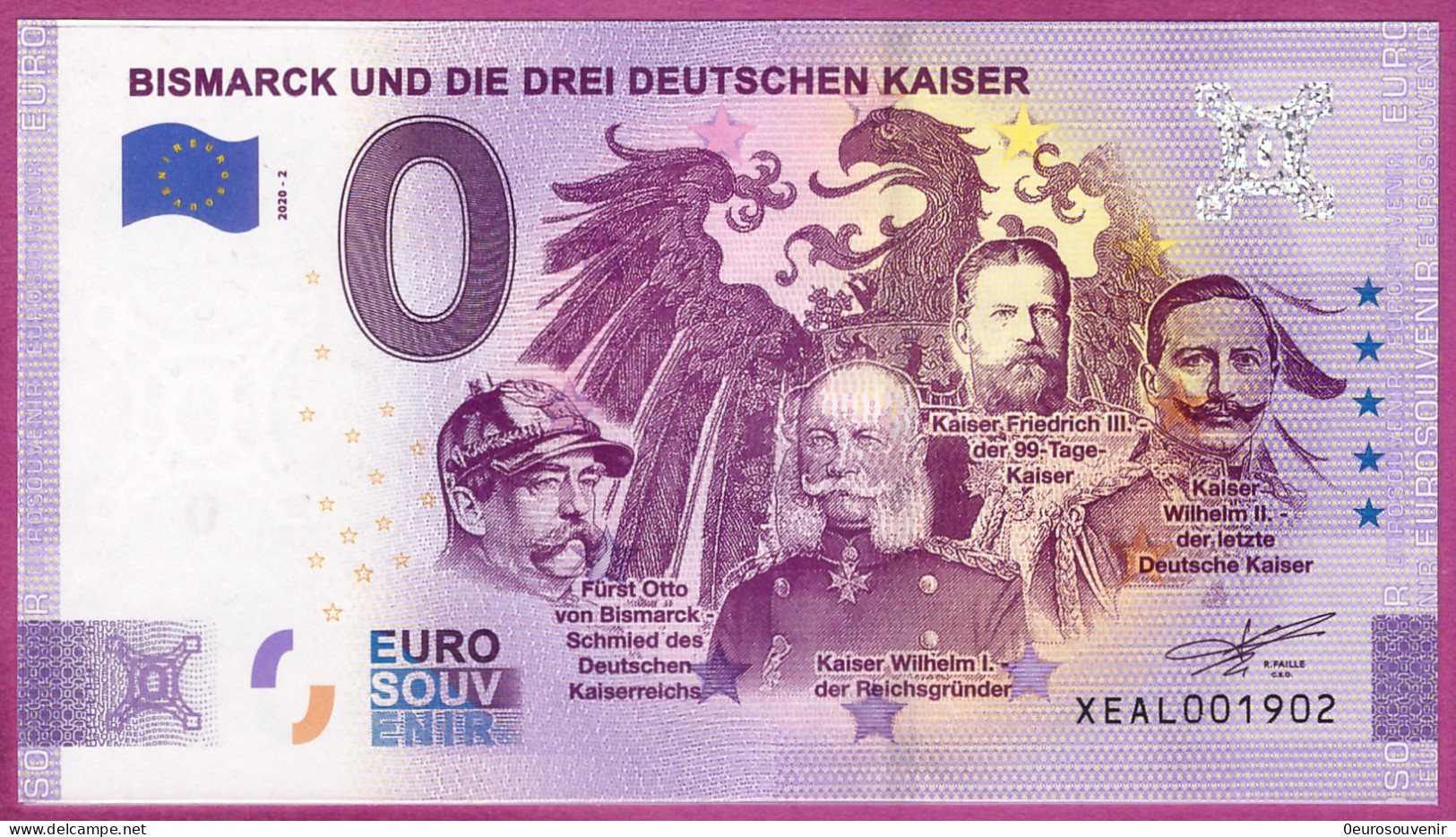 0-Euro XEAL 2020-2 BISMARCK UND DIE DREI DEUTSCHEN KAISER - Privatentwürfe