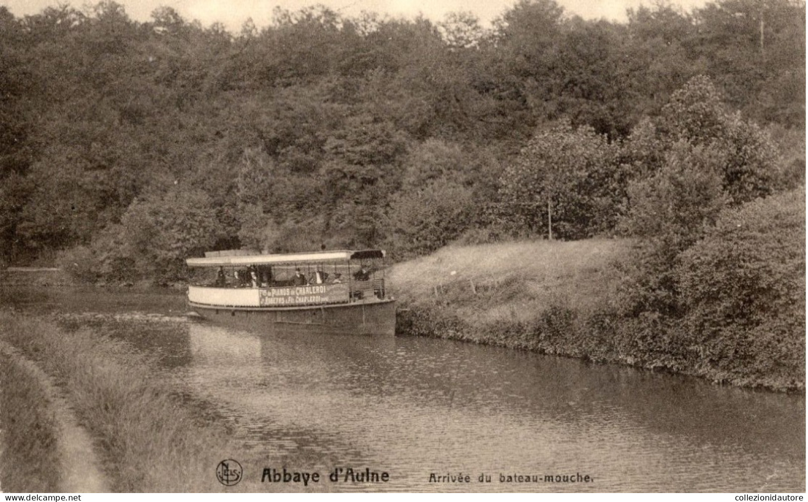 ABBAYE D'AULNE - ARRIVÉE DU BATEAU-MOUCHE - CARTOLINA FP NON UTILIZZATA - Thuin