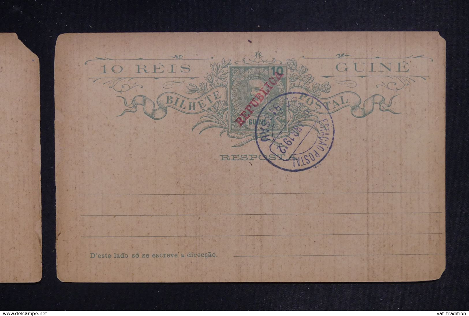 GUINÉE PORTUGAISE - Entier Postal + Compléments Pour La Suisse En 1912 Avec Réponse ( Détaché) - L 152428 - Portugees Guinea