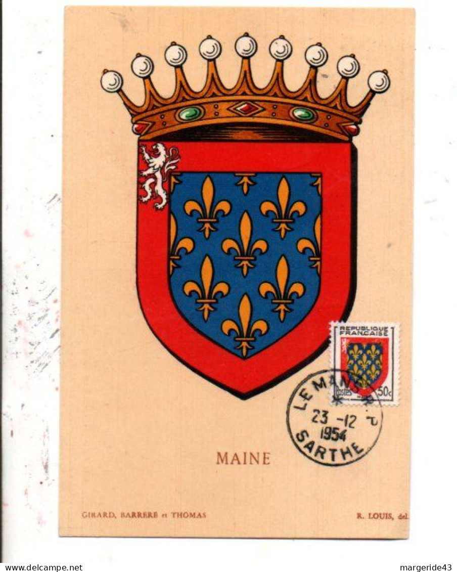 ARMOIRIE DU MAINE LE MANS 1954 - Commemorative Postmarks