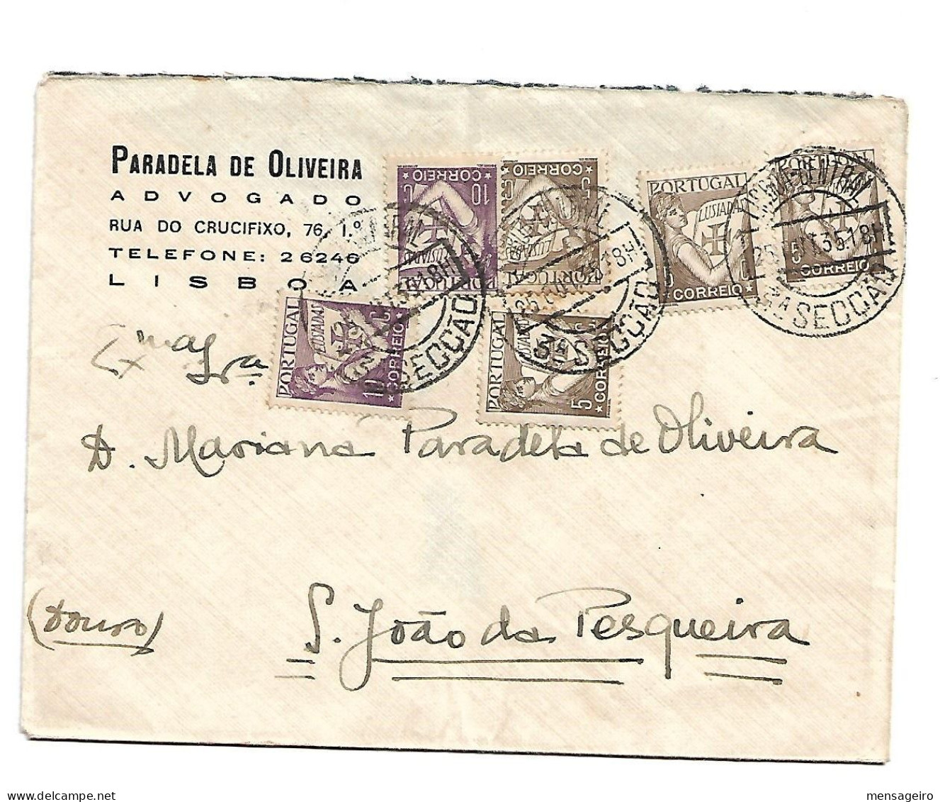 (C02) - AFINSA N°514 X4 +516 X2 - LETTRE LISBOA => SAN JOAO DA PESQUEIRA  1935 - Briefe U. Dokumente