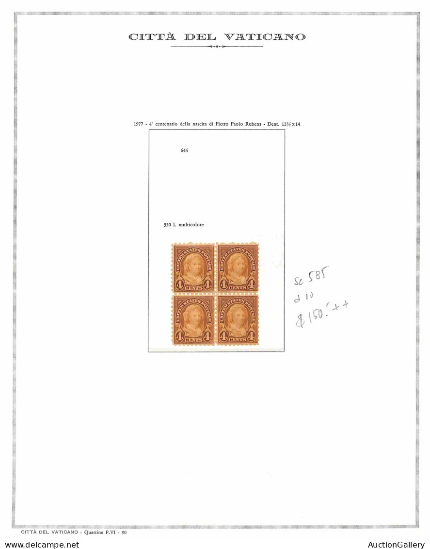Oltremare - Stati Uniti D'America - 1895/1935 - Insieme Di 22 Quartine + 2 Booklet Da 6 Valori Montati Artigianalmente I - Autres & Non Classés