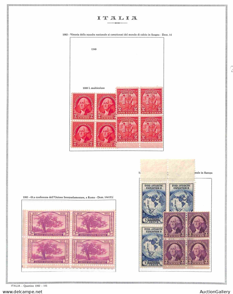 Oltremare - Stati Uniti D'America - 1895/1935 - Insieme Di 22 Quartine + 2 Booklet Da 6 Valori Montati Artigianalmente I - Other & Unclassified