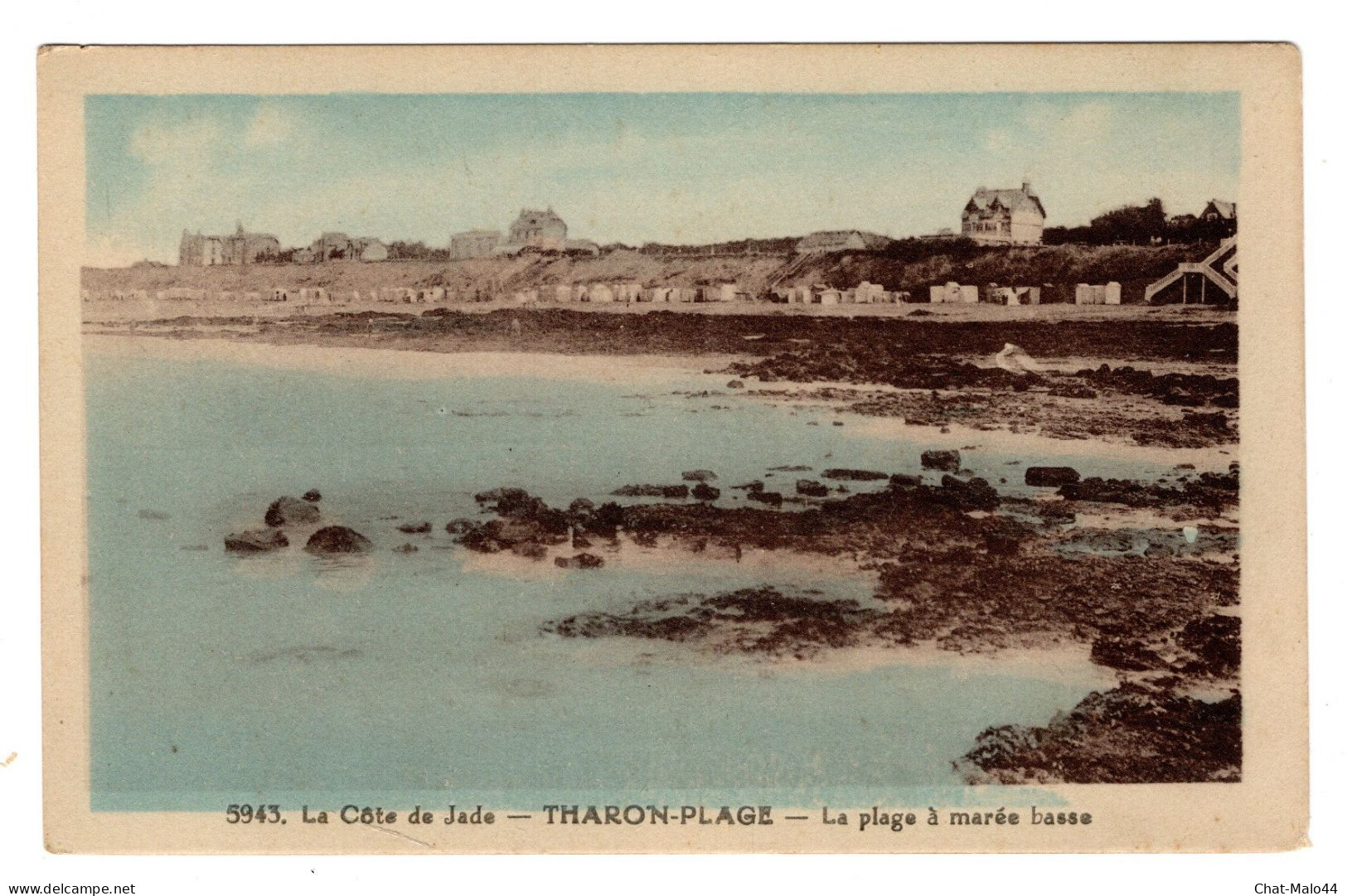 Tharon-Plage (Loire-Inf.). La Plage à Marée Basse. Carte Postale. Ets Rivière-Bureau, Pons (Charente-Inf.) - Tharon-Plage