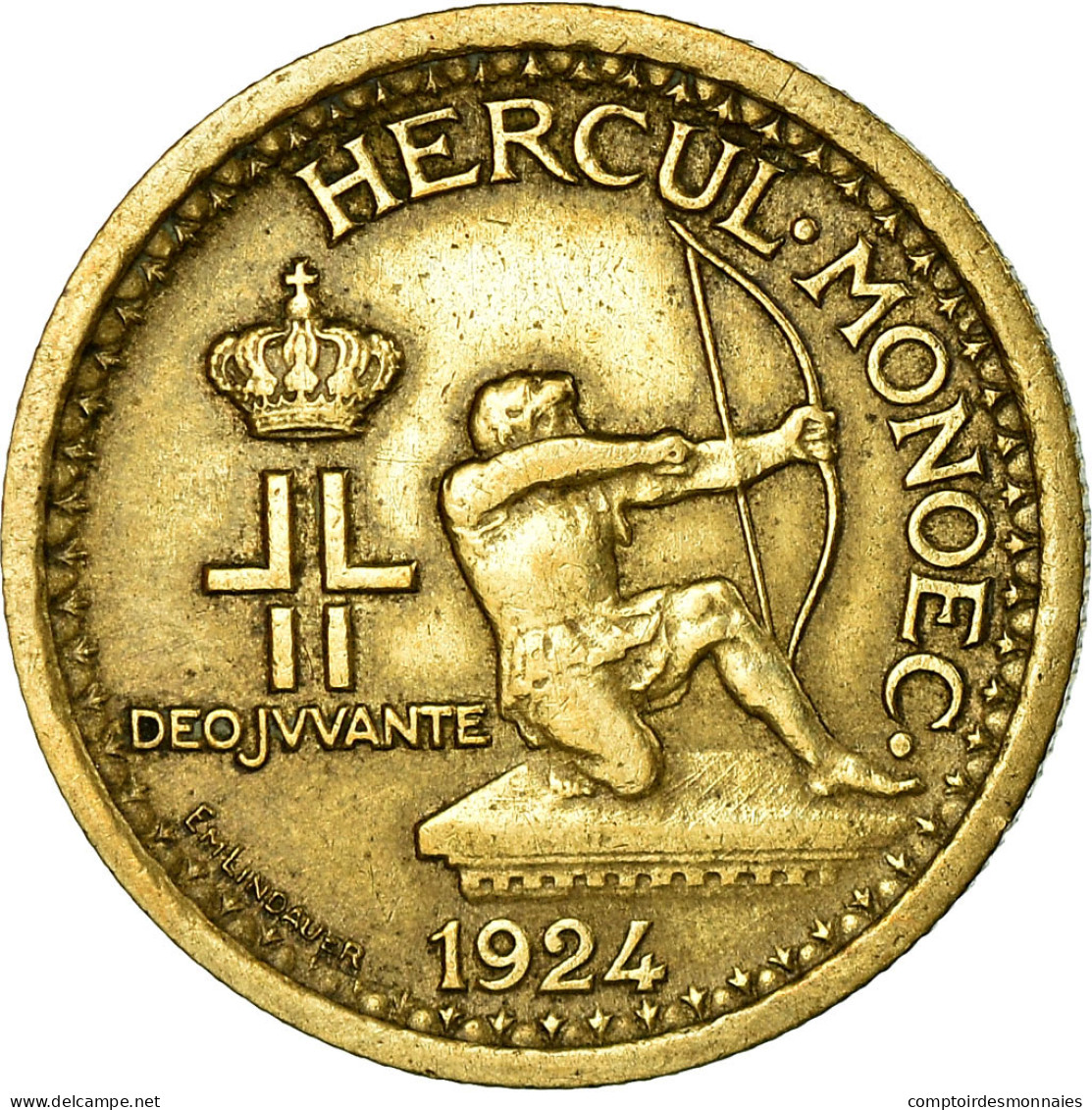 Monnaie, Monaco, Louis II, 50 Centimes, 1924, Poissy, TTB, Aluminum-Bronze - 1922-1949 Louis II
