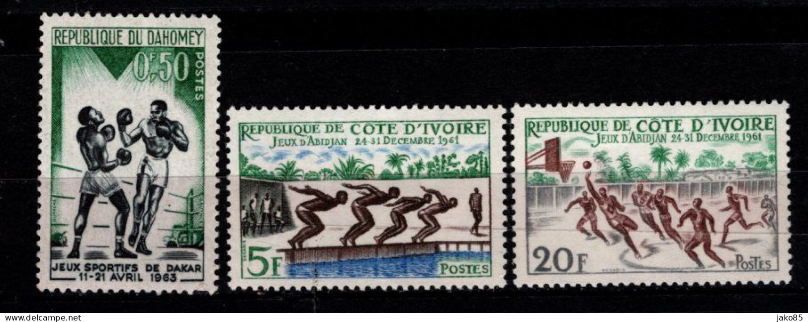 - COTE D'IVOIRE - 1961 - YT N° 201 / 203  - ** - Sauf 203 - *  - Série Complète - Côte D'Ivoire (1960-...)