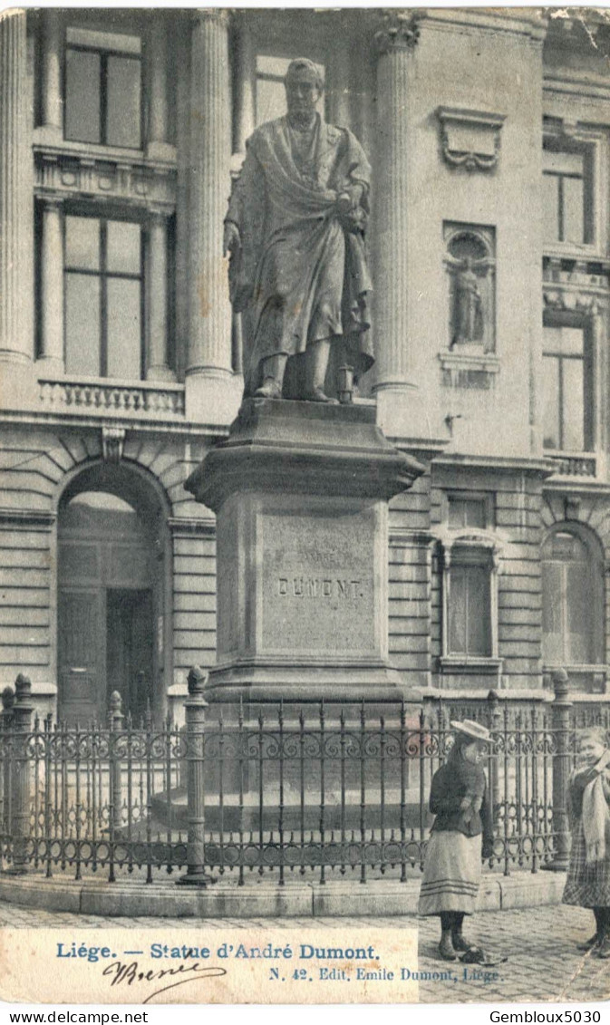 (Lig 102)   Liège  Statue André Dumont - Liege