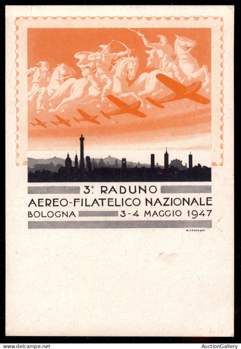 Aerogrammi - Repubblica - Cartolina Affrancata Celebrativa Del 3° Raduno Aereo Filatelico - Bologna 4.5.47 - Other & Unclassified