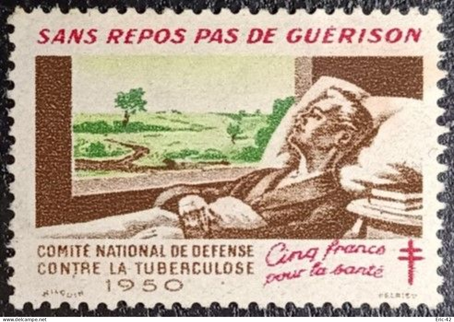 France Antituberculeux 1950 "Sans Repos Pas De Guérison" Neuf(*) S.G. - Tuberkulose-Serien