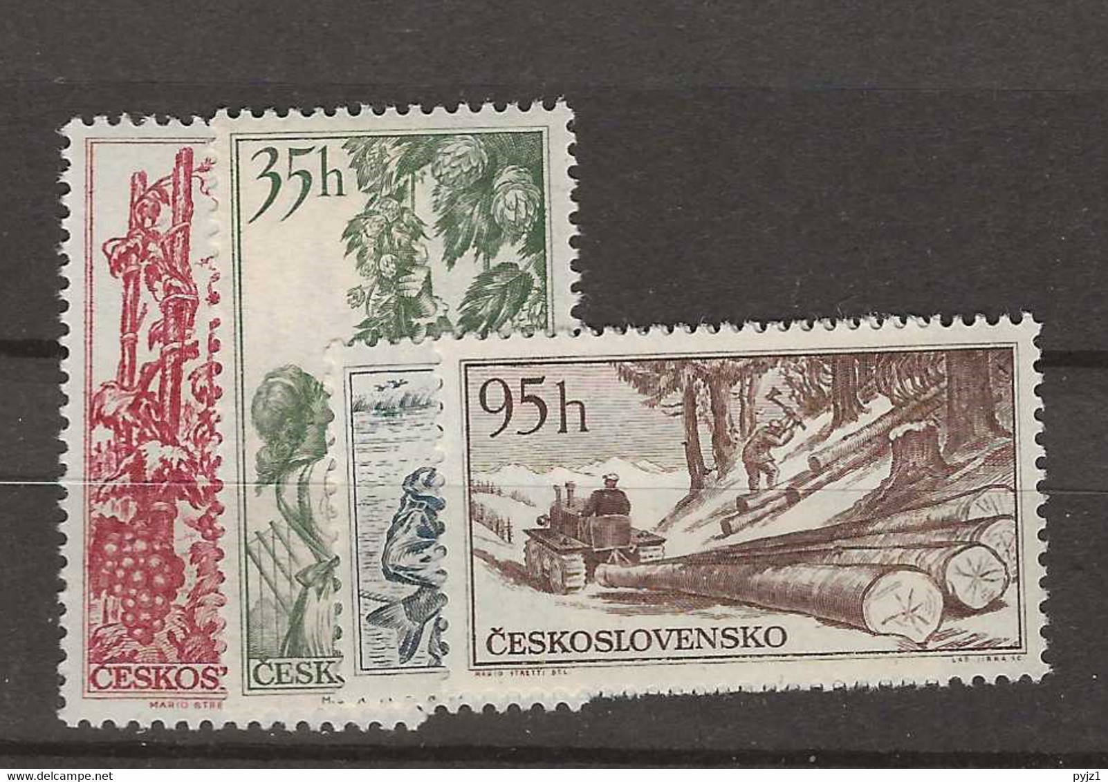 1956 MNH Tschechoslowakei, Mi 184-87 Postfris** - Ongebruikt