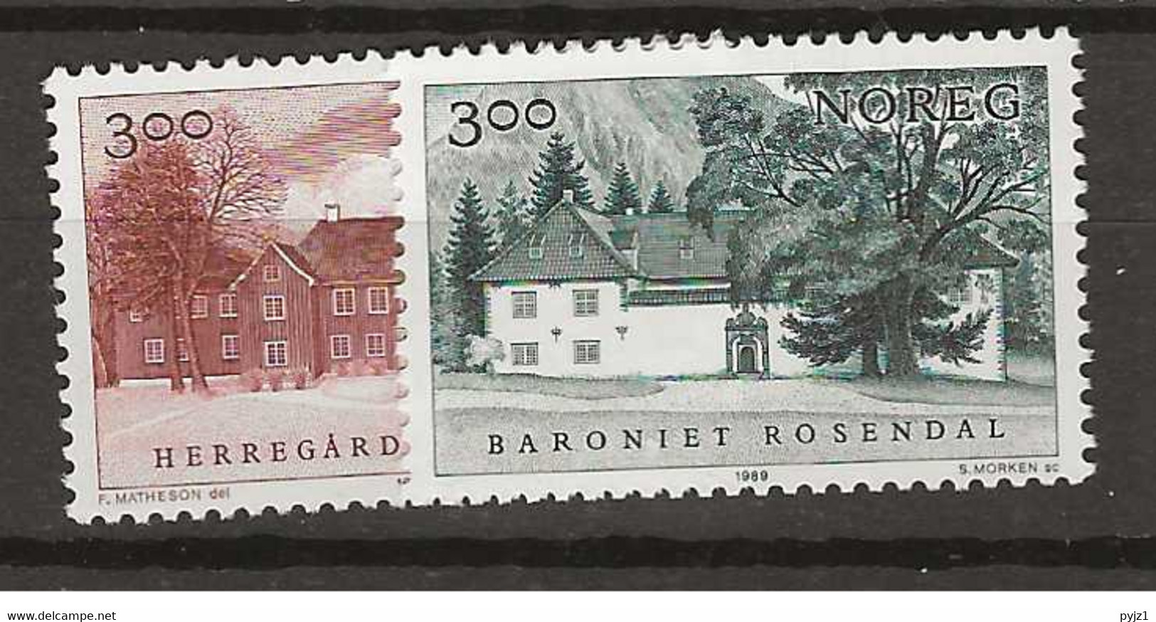 1989 MNH Norway, Mi 1033-34 Postfris** - Unused Stamps