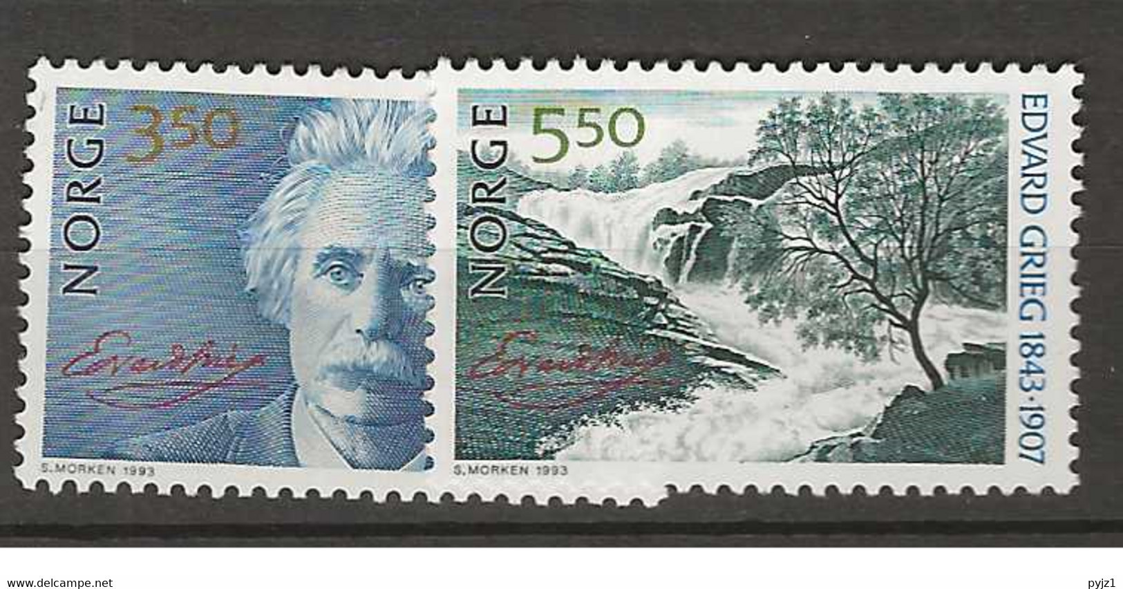 1993 MNH Norway, Mi 1125-26 Postfris** - Unused Stamps