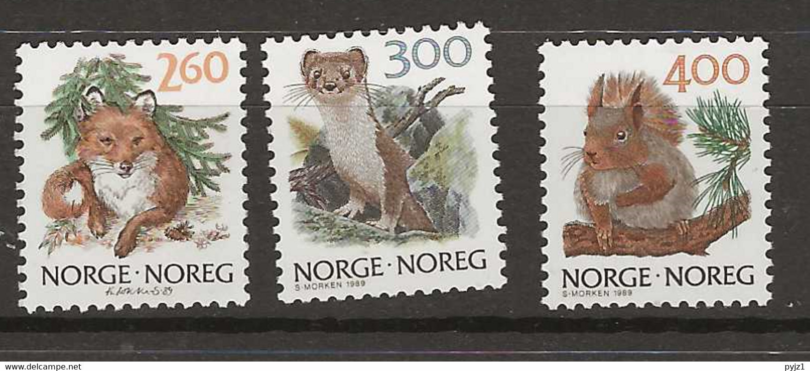 1989 MNH Norway, Mi 1009-11 Postfris** - Neufs