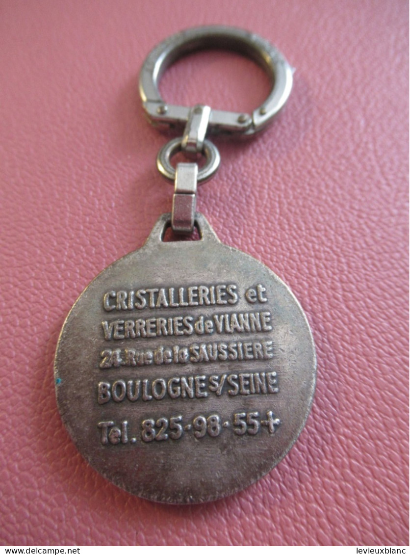 Porte-Clé Ancien/Verrerie /Cristallerie De VIANNE Boulogne Sur Seine/Bronze Brossé  /Vers 1960-1980   POC776 - Key-rings