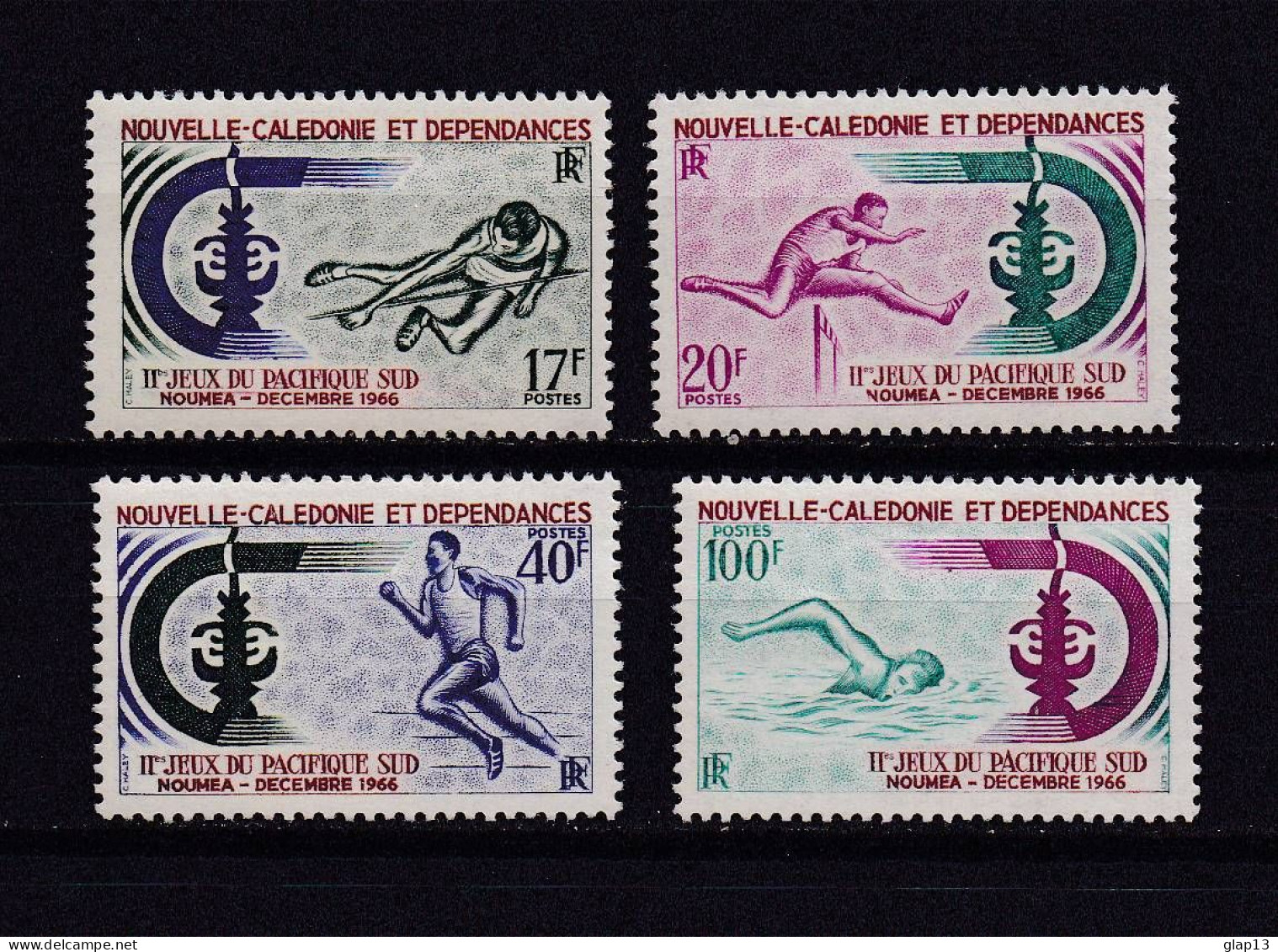 NOUVELLE-CALEDONIE 1966 TIMBRE N°332/35 NEUF AVEC CHARNIERE SPORTS - Neufs