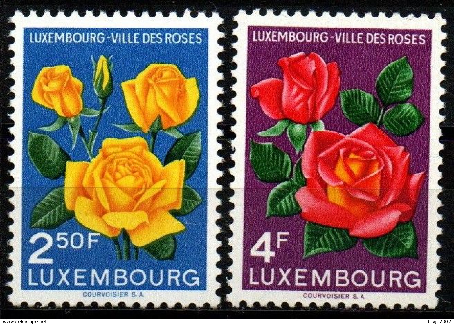 Luxemburg 1956 - Mi.Nr. 549 - 550 - Postfrisch MNH - Blumen Flowers Rosen Flowers - Roses