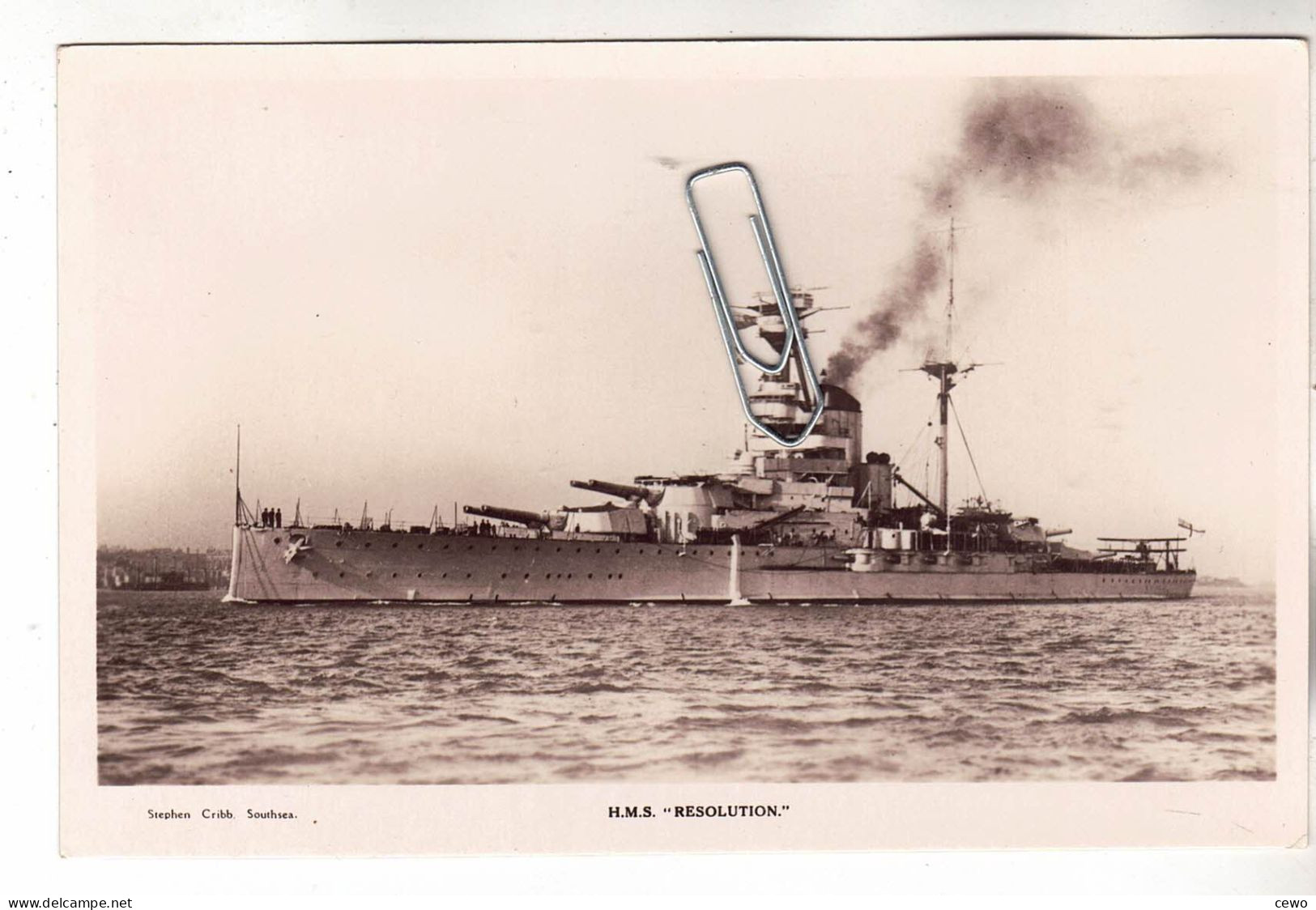 CPA MARINE NAVIRE DE GUERRE CUIRASSE ANGLAIS HMS H.M.S. RESOLUTION - Oorlog