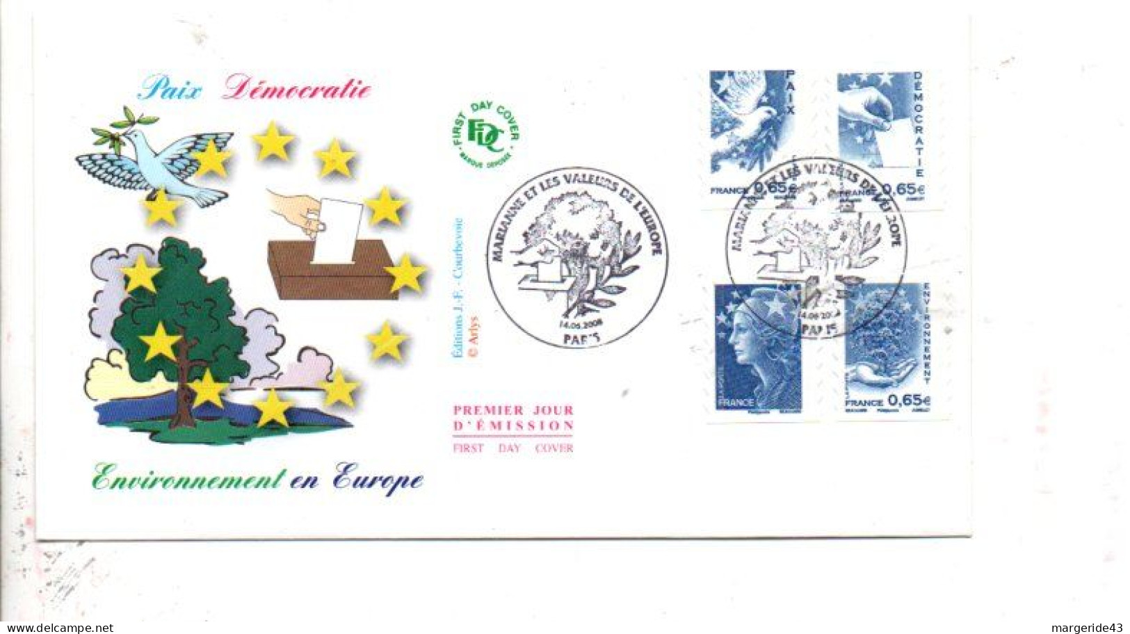 FDC 2008 MARIANNE ET LES VALEURS DE L'EUROPE - 2000-2009